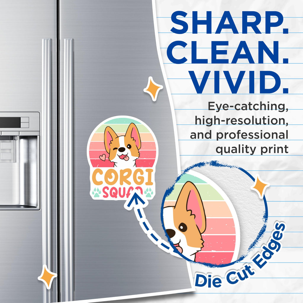 (2 Pack) Corgi Squad Magnets - Cute Dog Breed - Refrigerator Magnets - 5" On Longest Side - Premium Magnet - for Cars, Refrigerators, Toolboxes, Lockers - Made in USA - MAG18766