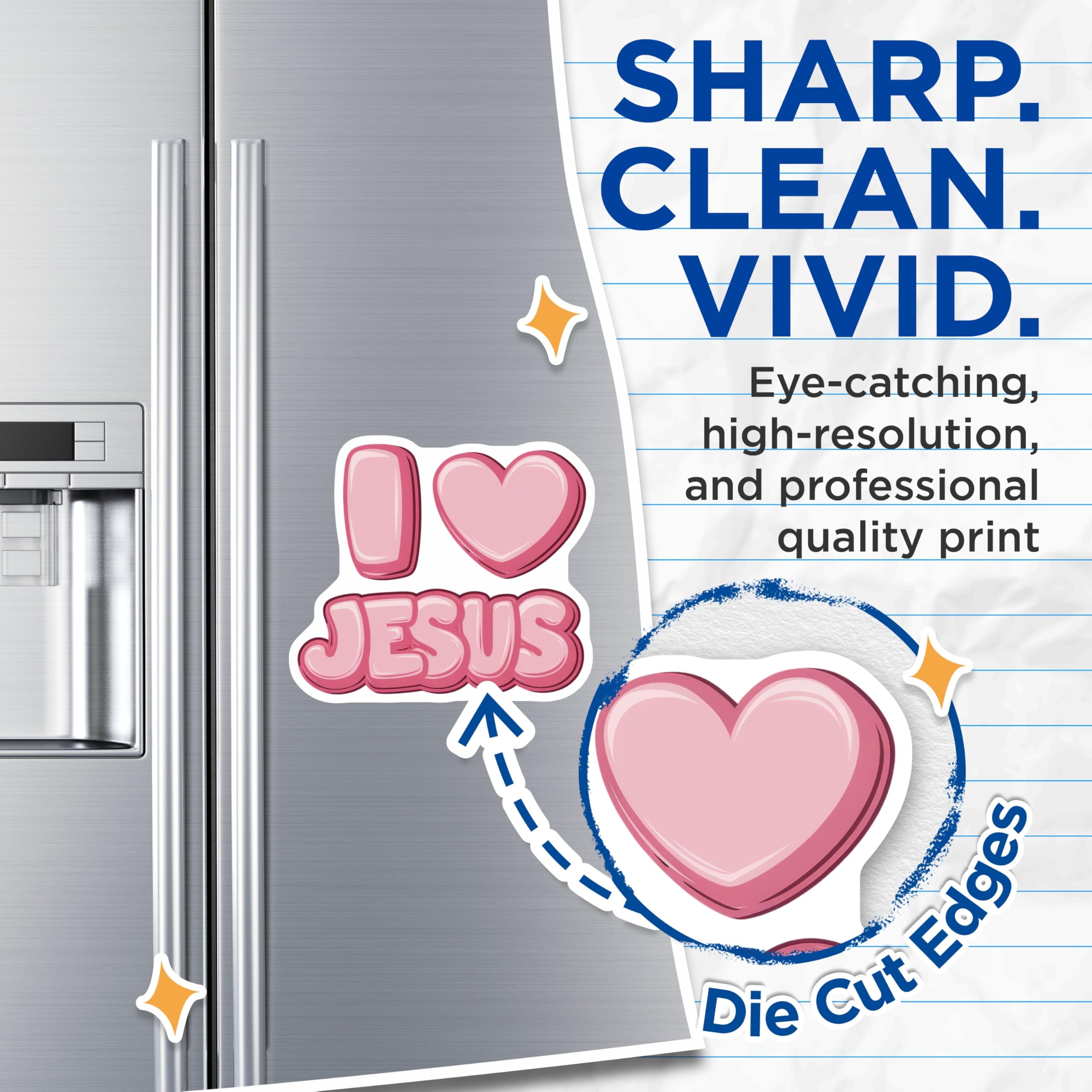 (2 Pack) I Love Jesus Magnets - Pink Bubble Letter - Christian Faith Decor - 5 Inches On Longest Side - Thick Durable Magnet - Made in USA - MAG27636