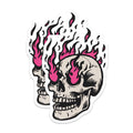 (2 Pack) Flaming Skull Magnets - Hot Pink Fire Skull Decor - Gothic Aesthetic - Refrigerator Locker Magnet - 5 Inches On Longest Side - Thick Durable Magnet - Made in USA - MAG22650