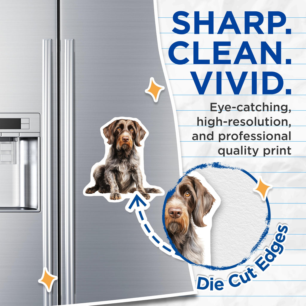 (2 Pack) Wirehaired Griffon Magnets - Dog Breed Art - Pet Owner Decor - Hunting Dog Lover - 5 Inches On Longest Side - Thick Durable Magnet - Made in USA - MAG28708