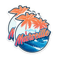 (2 Pack) Marseille France Magnets - Tropical Palm Trees - French City Souvenir - 5" On Longest Side - Premium Magnet - for Cars, Refrigerators, Toolboxes, Lockers - Made in USA - MAG18872
