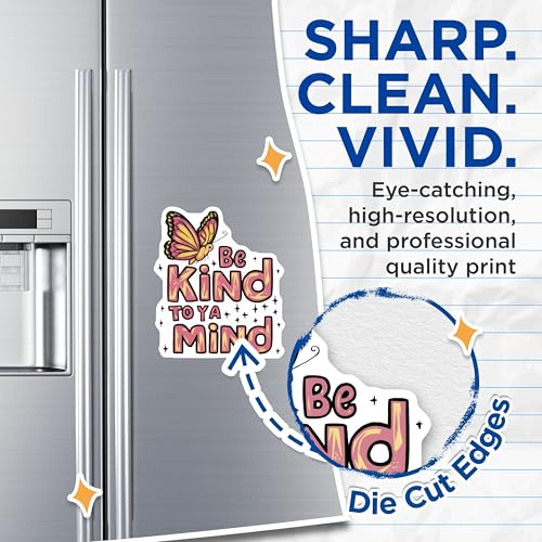(2 Pack) Be Kind to Ya Mind Magnets Magnets - 5" On Longest Side - Made in USA - Sticks to Refrigerators & Metal Surfaces - MAG8596