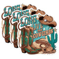 (3 Pack) Long Live Cowgirls Decals - Western Theme - Cowboy Boot Laptop Decal - 3 Inches On Longest Side - Easy Peel & Apply - Made in USA - 3MCS0592