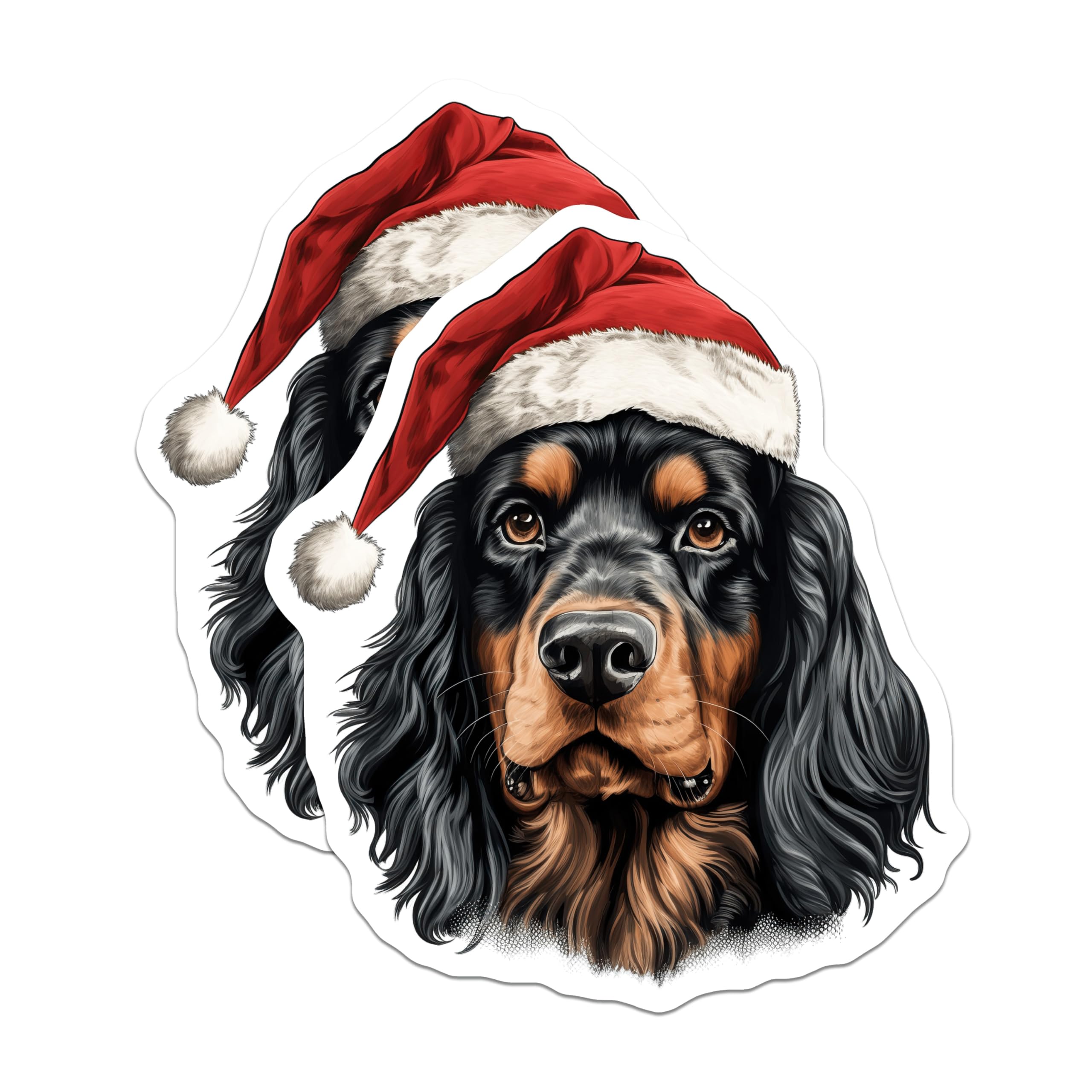 (2 Pack) Gordon Setter Christmas Magnets - Holiday Dog Decor - Festive Pet Magnets - 5 Inches On Longest Side - Thick Durable Magnet - Made in USA - MAG24131