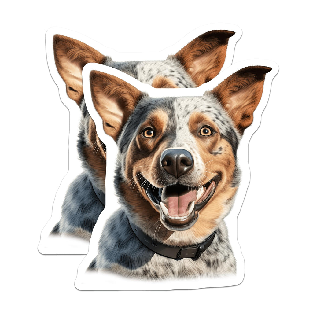 (2 Pack) Australian Cattle Dog Magnets - Smiling Blue Heeler Art - Pet Parent Accessories - 5 Inches On Longest Side - Thick Durable Magnet - Made in USA - MAG27951