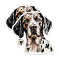 (2 Pack) Spotted Dog Magnets - Catahoula Leopard Dog Art - Dog Mom Refrigerator Decor - Animal Lover Canine Display - 5 Inches On Longest Side - Thick Durable Magnet - Made in USA - MAG36924
