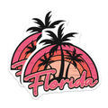 (2 Pack) Florida Magnets - Retro Palm Tree Souvenir - Sunshine State Travel Decor - 5" On Longest Side - Premium Magnet - for Cars, Refrigerators, Toolboxes, Lockers - Made in USA - MAG17199