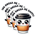 (3 Pack) Coffee Decals - Kawaii Coffee - You Mocha Me Happy Decals - 3 Inches On Longest Side - Easy Peel & Apply - Made in USA - 3MCS2070