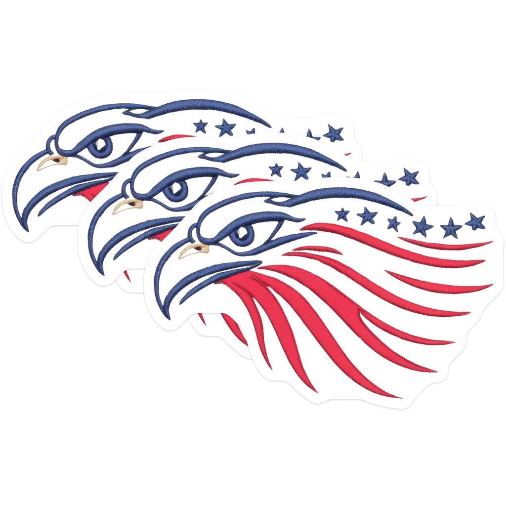 (3 Pack) American Eagle Decals - Patriotic Stickers - USA Eagle Decals- 3 Inches On Longest Side - Easy Peel & Apply - Made in USA - 3MCS5466