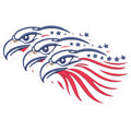 (3 Pack) American Eagle Decals - Patriotic Stickers - USA Eagle Decals- 3 Inches On Longest Side - Easy Peel & Apply - Made in USA - 3MCS5466