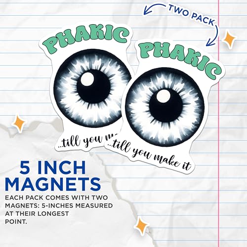 (2 Pack) Blue Eye Magnets - Fun Eye Quotes Decor - 5" On Longest Side - for Cars, Fridges, Toolboxes - Made in USA - MAG8074