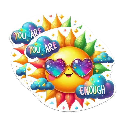 (2 Packs) You are Enough Magnets - Positive Inspiring Motivational Magnets - 5 Inches On Longest Side - Premium Magnet - for Fridges, Toolboxes, Cars - Made in USA - MAG2332