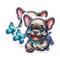 (2 Pack) Adorable Dog Magnet - Butterfly Design Decal Fridge Decor - 5" On Longest Side - Sticks to Smooth Flat Surfaces - Made in USA - MAG9604