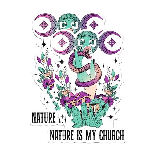 (2 Packs) Nature is My Church Magnets - Mystical Magical Outdoors Nature Lover Magnets - 5 Inches On Longest Side - Premium Magnet - for Fridges, Toolboxes, Cars - Made in USA - MAG2500