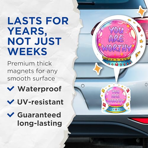 (2 Pack) You are Worthy Magnets - 5" On Longest Side - for Cars, Fridges, Toolboxes - Made in USA - MAG7504