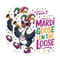 (2 Pack) Mardi Goose On The Loose Magnets - Festive Carnival Celebration Decor - New Orleans Parade Party Accessory - 5 Inches On Longest Side - Thick Durable Magnet - Made in USA - MAG22070