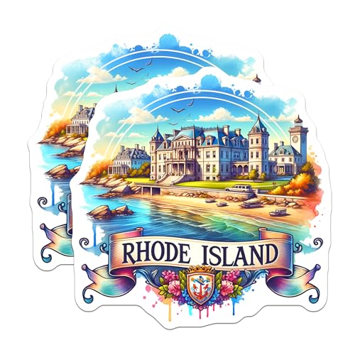 (2 Pack) Rhode Island Magnets - State Landmark Magnet - Vacation Souvenir - Scenic Travel Keepsake - East Coast Decor - 5" On Longest Side - for Cars, Fridges, Toolboxes - Made in USA - MAG6792