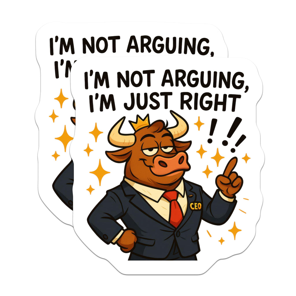 (2 Pack) Confident Bull Magnets - Funny Sarcastic Quote - Office Humor CEO Decor - 5 Inches On Longest Side - Thick Durable Magnet - Made in USA - MAG21717