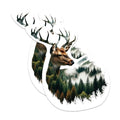 (2 Packs) Deer with Forest Background Stickers - Cool Nature Wilderness Nature Decals - 5 Inches On Longest Side - Premium Vinyl Decal - Sticks to Any Smooth Flat Surface - Made in USA - BMCS2269