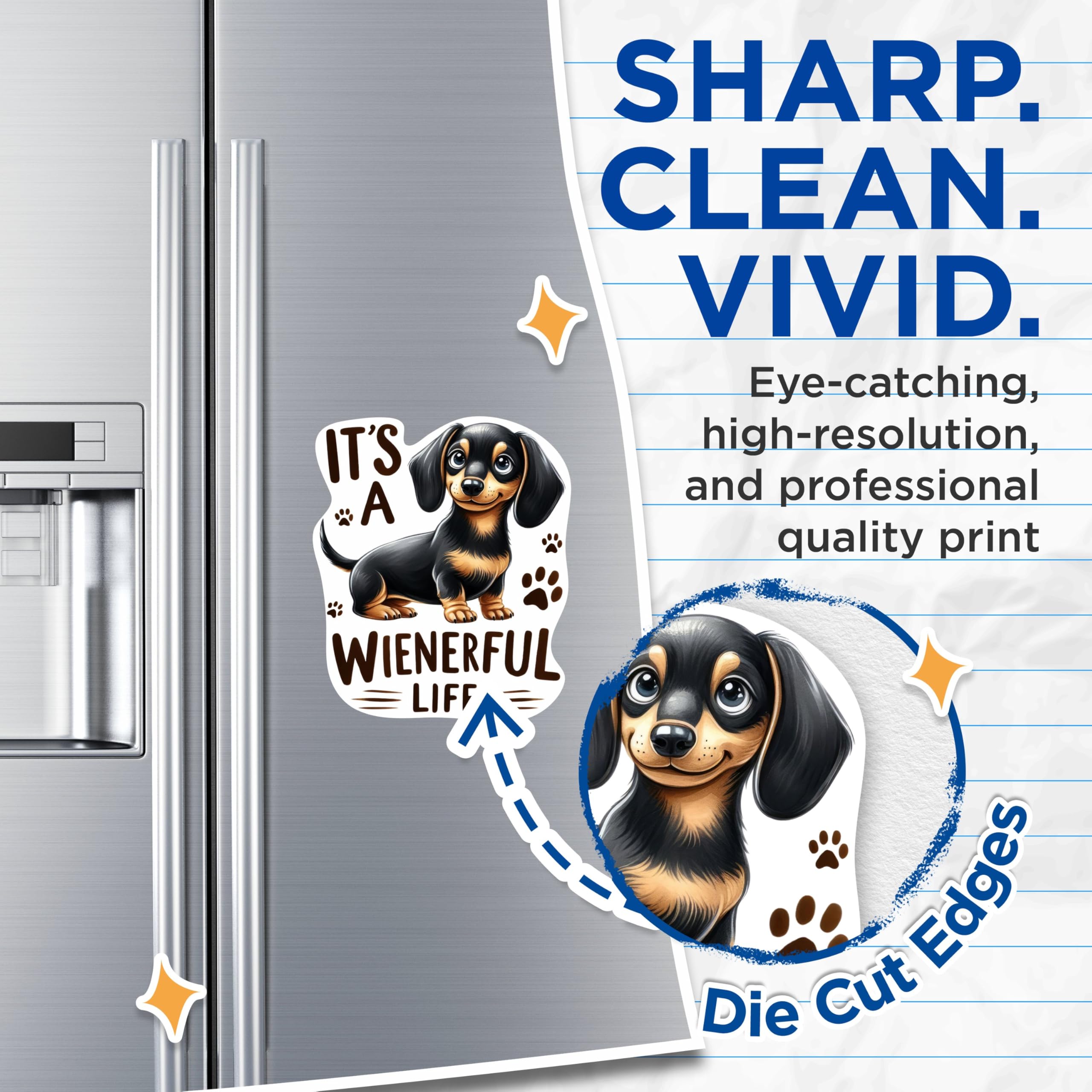 (2 Pack) It's A Wienerful Life Magnets - Funny Dachshund Dog Breed Magnet - Dog Mom Dad - 5 Inches On Longest Side - Premium Magnet - for Cars, Refrigerators, Toolboxes - Made in USA - MAG1994
