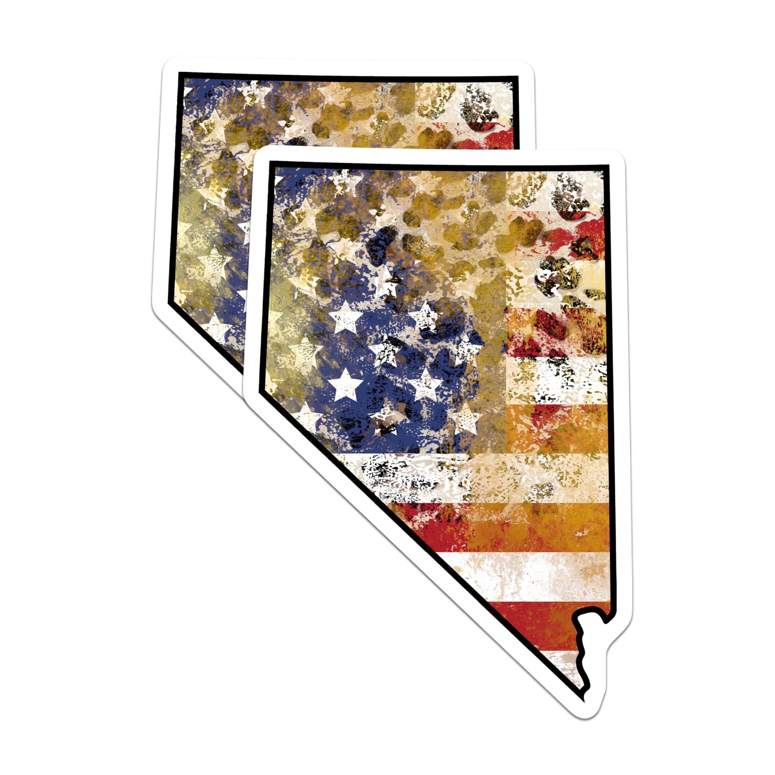(2 Pack) Nevada Flag Magnets - American Flag Art - State Pride Magnet Sets - 5" On Longest Side - Premium Magnet - for Cars, Refrigerators, Toolboxes, Lockers - Made in USA - MAG18072