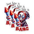 (3 Pack) Patriotic Skeleton Decals - July 4th Decor - Funny Bang Decal - 3 Inches On Longest Side - Easy Peel & Apply - Made in USA - 3MCS6687