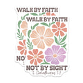 (2 Pack) Floral Scripture Magnets - Walk by Faith - Christian Home Decor Magnets - 5" On Longest Side - Premium Magnet - for Cars, Refrigerators, Toolboxes, Lockers - Made in USA - MAG16857