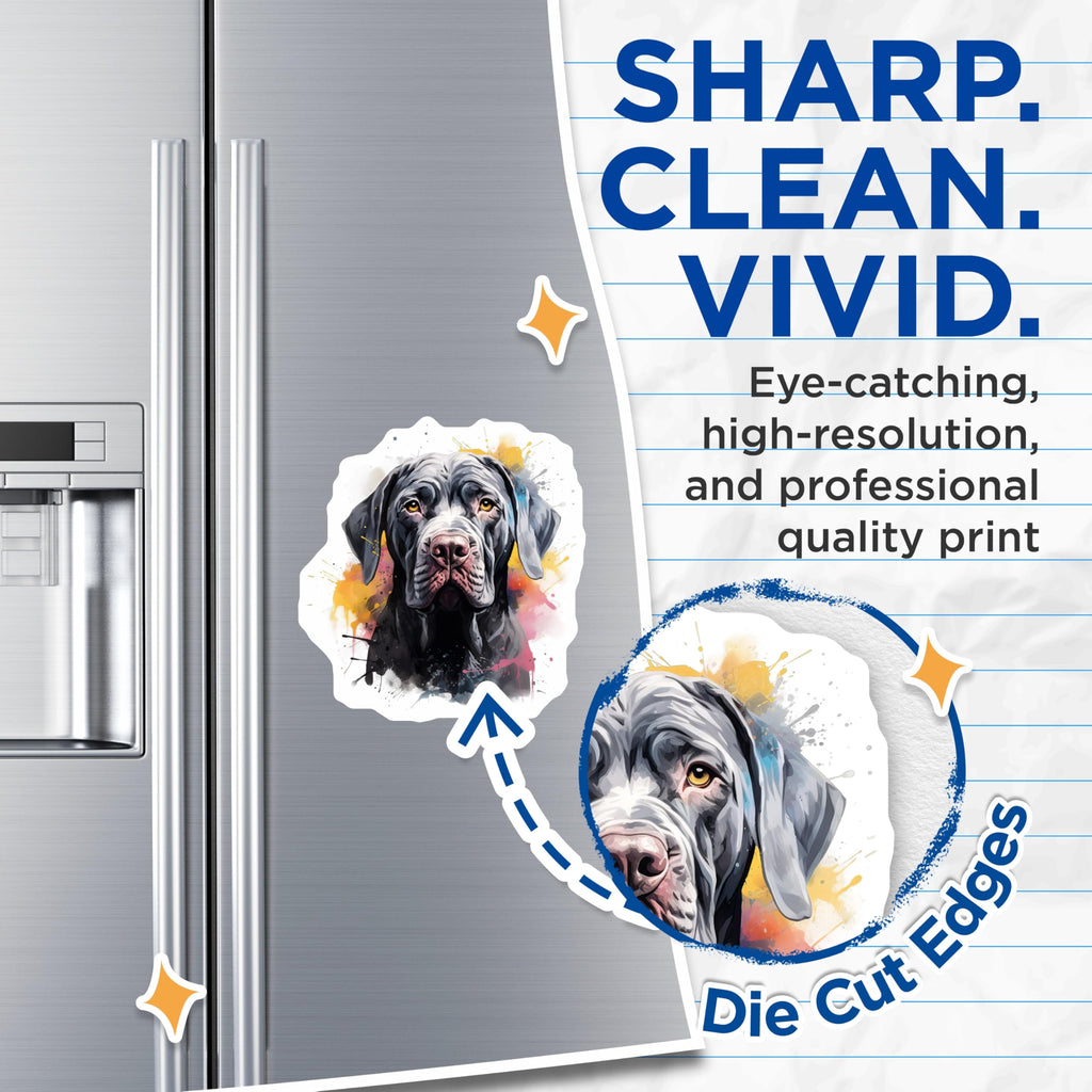 (2 Pack) Neapolitan Mastiff Magnets - Watercolor Dog Art - Large Breed Fridge Decor - Dog Mom Pet Lover - 5 Inches On Longest Side - Thick Durable Magnet - Made in USA - MAG26973