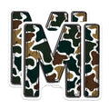 (2 Pack) Camouflage Letter M Magnets - Military Initial Decor - Alphabetical Refrigerator Magnet - 5 Inches On Longest Side - Thick Durable Magnet - Made in USA - MAG22797