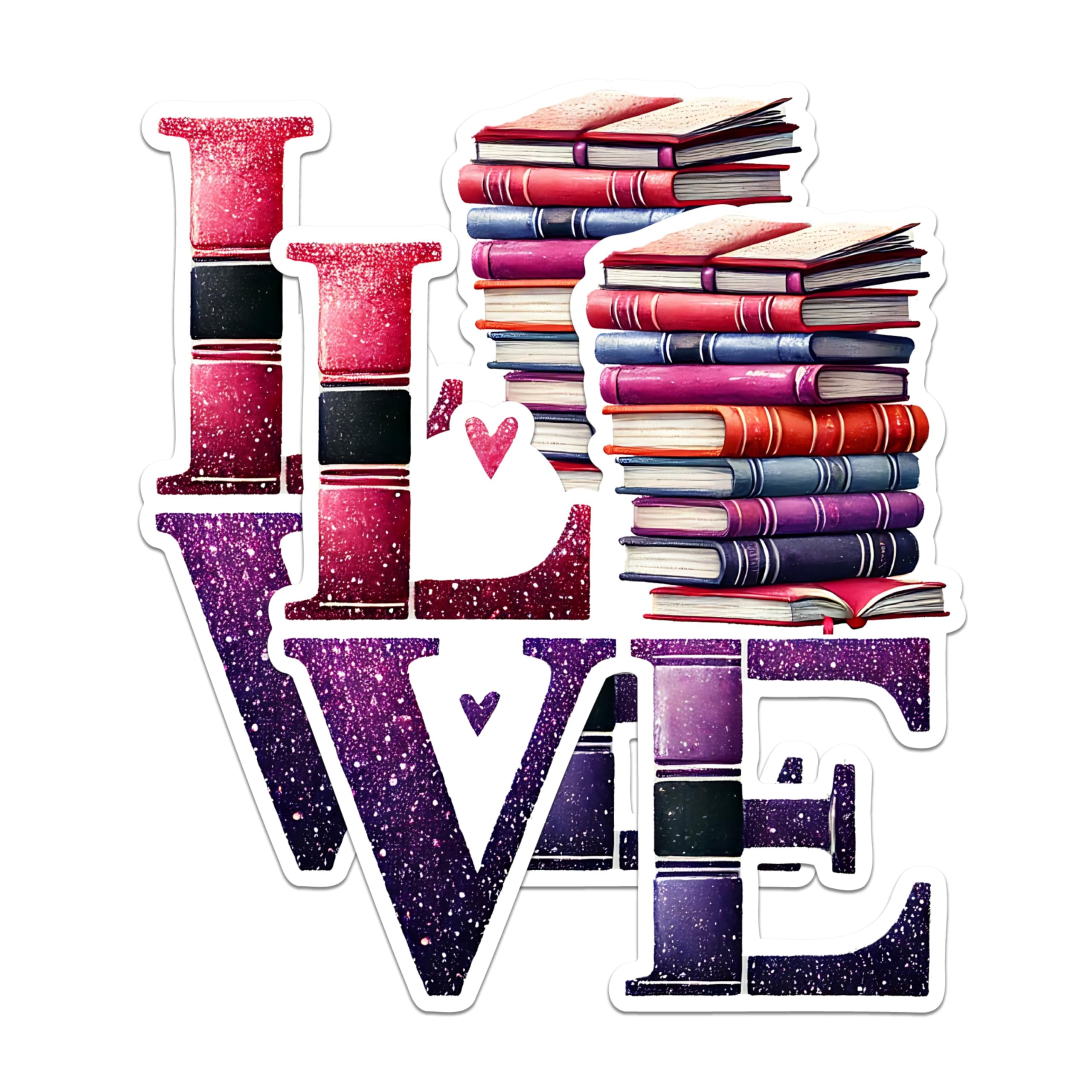 (2 Pack) Love Books Magnets - Book Lover's Magnets - Reading Enthusiast Magnets- 5" On Longest Side - for Fridges, Toolboxes, Cars - Made in USA - MAG2762