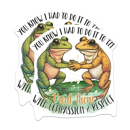 (2 Pack) Frog Companionship Magnets - Inspirational Animal Quotes - Wildlife Awareness - 5" On Longest Side - for Cars, Fridges, Toolboxes - Made in USA - MAG4356