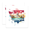 (2 Pack) Washington DC Travel Stickers - Washington Landmark- Capitol Building Illustration - United States Capitals - 5" On Longest Side - Made in USA - BMCS5558