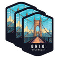 (3 Pack) Ohio Columbus Decals - State Pride - City Travel Souvenir - 3 Inches On Longest Side - Easy Peel & Apply - Made in USA - 3MCS0376