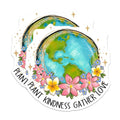 (2 Pack) Plant Kindness Gather Love Magnets - Floral Earth Magnets - Inspirational Quote Magnets - 5" On Longest Side - for Cars, Fridges, Toolboxes - Made in USA - MAG4161