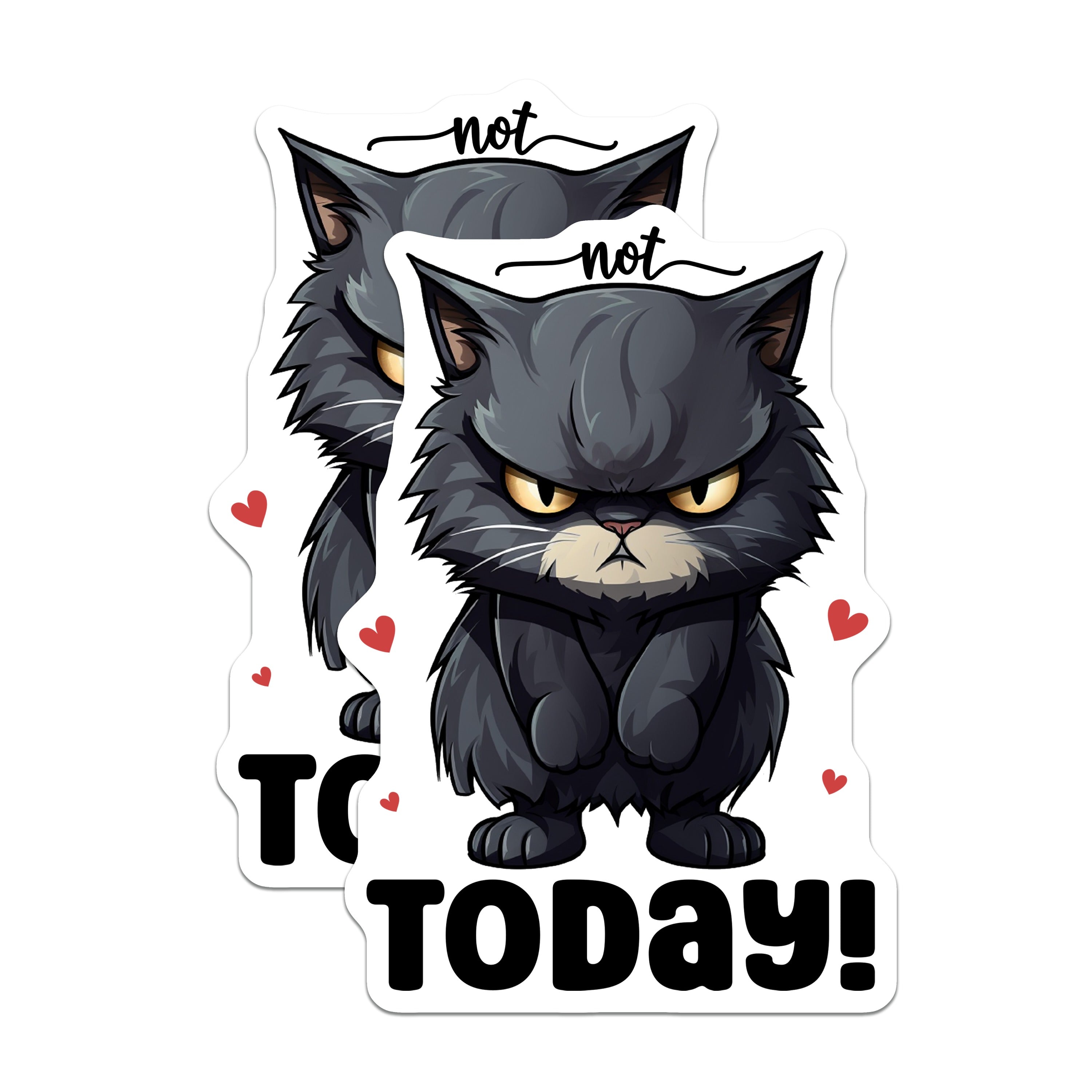 (2 Pack) Grumpy Cat Magnets - Not Today Sarcastic - Funny Cat Refrigerator - Introvert Mood - Pet Lover Office - 5 Inches On Longest Side - Thick Durable Magnet - Made in USA - MAG39164
