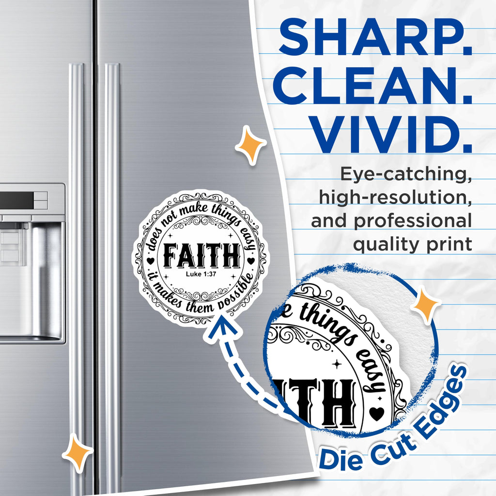 (2 Pack) Faith Magnets - Religious Verse - Inspirational Quote Decor - 5" On Longest Side - Premium Magnet - for Cars, Refrigerators, Toolboxes, Lockers - Made in USA - MAG14665