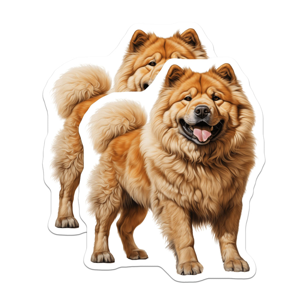 (2 Pack) Chow Chow Dog Magnets - Majestic Fluffy Canine - Pet Owner Kitchen Locker Decoration - 5 Inches On Longest Side - Thick Durable Magnet - Made in USA - MAG24351