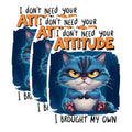 (3 Pack) Attitude Cat Decals - Funny Cat Quote - Sarcastic Feline Laptop Decals - 3 Inches On Longest Side - Easy Peel & Apply - Made in USA - 3MCS0925