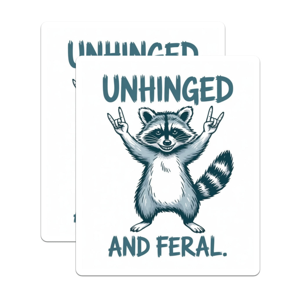 (2 Pack) Unhinged Feral Raccoon Magnets - Funny Trash Panda Decor - Quirky Animal Rock Hand Magnets - 5 Inches On Longest Side - Thick Durable Magnet - Made in USA - MAG38922
