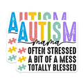 (2 Pack) Autism Mama Magnets - Often Stressed A Bit of A Mess - Totally Blessed Magnets - 5" On Longest Side - Premium Magnet - for Cars, Refrigerators, Toolboxes, Lockers - Made in USA - MAG16696