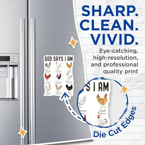 (2 Pack) God Says I Am Magnets - Inspirational Christian Magnets - Religious Refrigerator Magnets - 5" On Longest Side - for Cars, Refrigerators, Toolboxes, Lockers - Made in USA BMCS3477