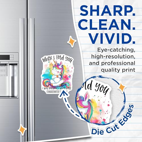 (2 Pack) Funny Unicorn Magnets - Colorful Fridge Magnets - Unique Unicorn Magnets - Fun Home Accessories - 5" On Longest Side - for Cars, Fridges, Toolboxes - Made in USA - MAG4371