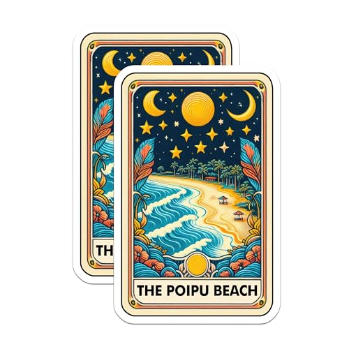 (2 Pack) Beach Scene Magnet - Tropical Night - Coastal Decor - Beach Vibes - 5" On Longest Side - Sticks to Smooth Flat Surfaces - Made in USA - MAG10319