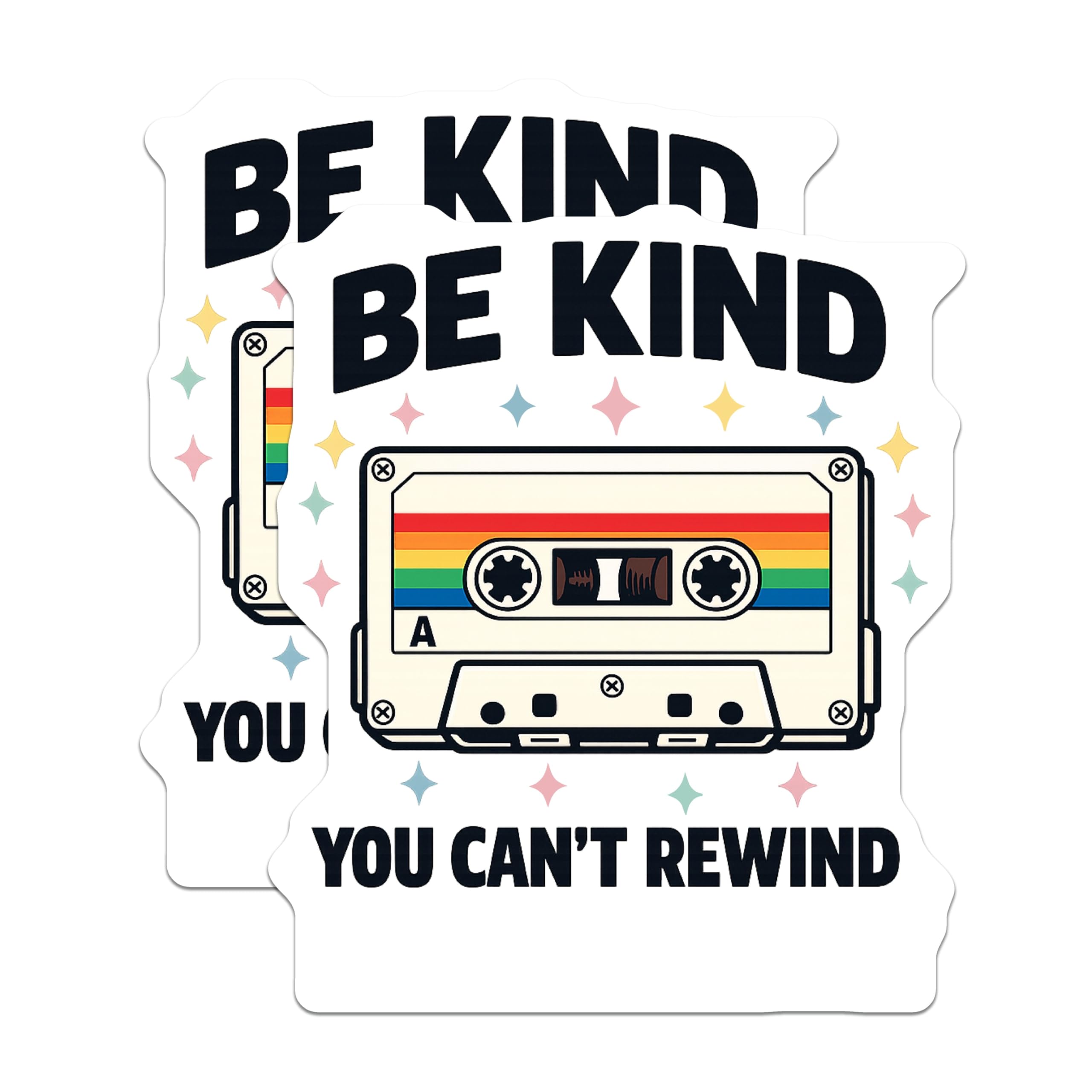 (2 Pack) Be Kind Rewind Magnets - Retro Cassette Tape Decor - Nostalgic 80s 90s Vibes - 5 Inches On Longest Side - Thick Durable Magnet - Made in USA - MAG21039