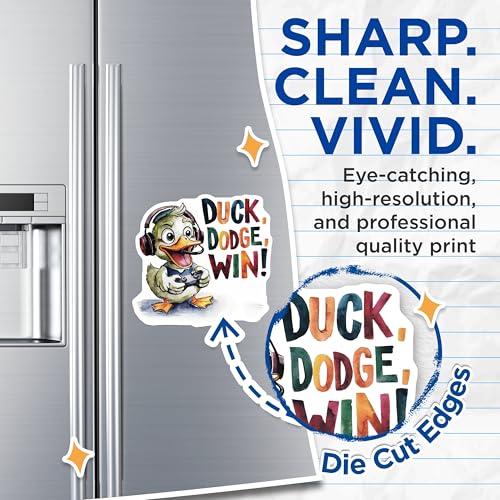 (2 Pack) Duck Dodge Win Magnets Magnets - 5" On Longest Side - Made in USA - Sticks to Refrigerators & Metal Surfaces - MAG8551