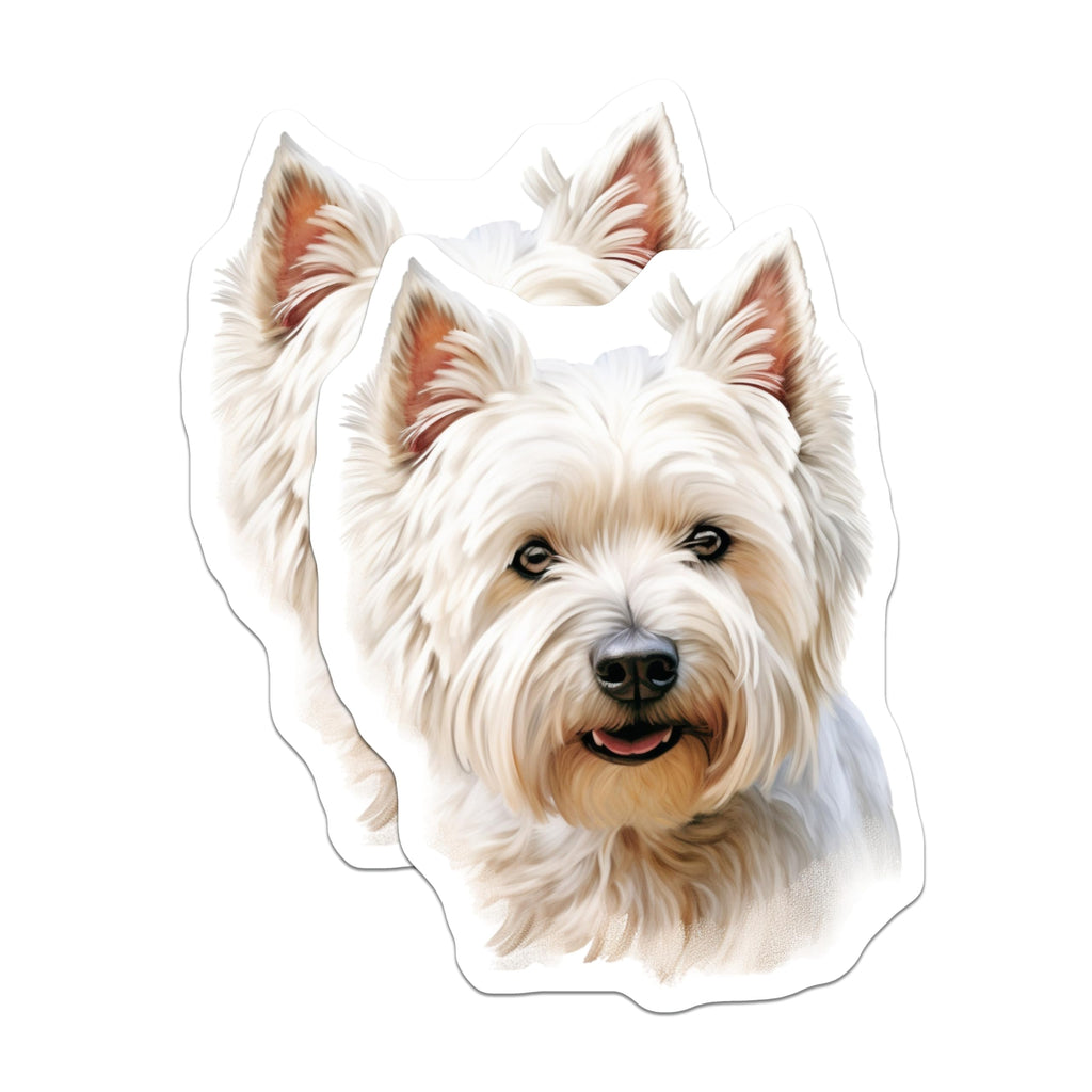 (2 Pack) Westie Dog Magnets - West Highland White Terrier Decor - Cute Pet Lover Appliance Accent - 5 Inches On Longest Side - Thick Durable Magnet - Made in USA - MAG30743