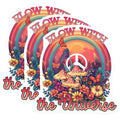(3 Pack) Psychedelic Decals - Mushroom Art - Peace Sign Decor - 3 Inches On Longest Side - Easy Peel & Apply - Made in USA - 3MCS7639