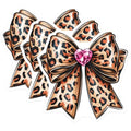 (3 Pack) Leopard Bow Decals - Pink Heart Jewel - Cute Laptop Decals - 3 Inches On Longest Side - Easy Peel & Apply - Made in USA - 3MCS4668