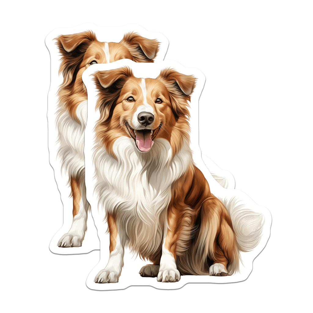 (2 Pack) Border Collie Magnets - Happy Smiling Dog Art - Pet Lover Refrigerator Decor for Canine Enthusiasts - 5 Inches On Longest Side - Thick Durable Magnet - Made in USA - MAG30457