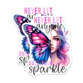 (2 Pack) Never Let Anyone Dull Your Sparkle Stickers - Inspirational Motivational Quotes - 5" On Longest Side - Sticks to Smooth Flat Surfaces - Made in USA - BMCS9231 - BMCS9231
